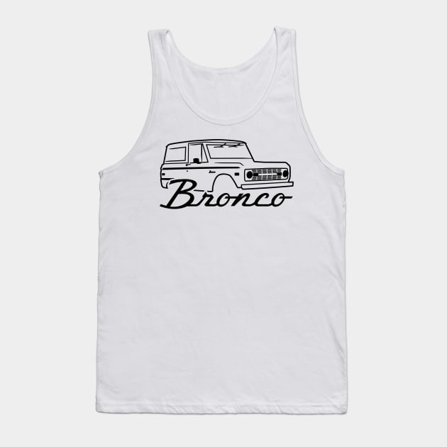 1966-1977 Ford Bronco Black With Logo Tank Top by The OBS Apparel